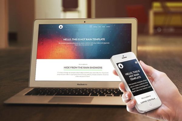 经典简约型自适应Joomla网站模板素材库精选 Hot Rain