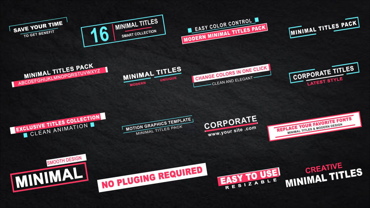 简洁动态最小标题包素材库精选AE模板