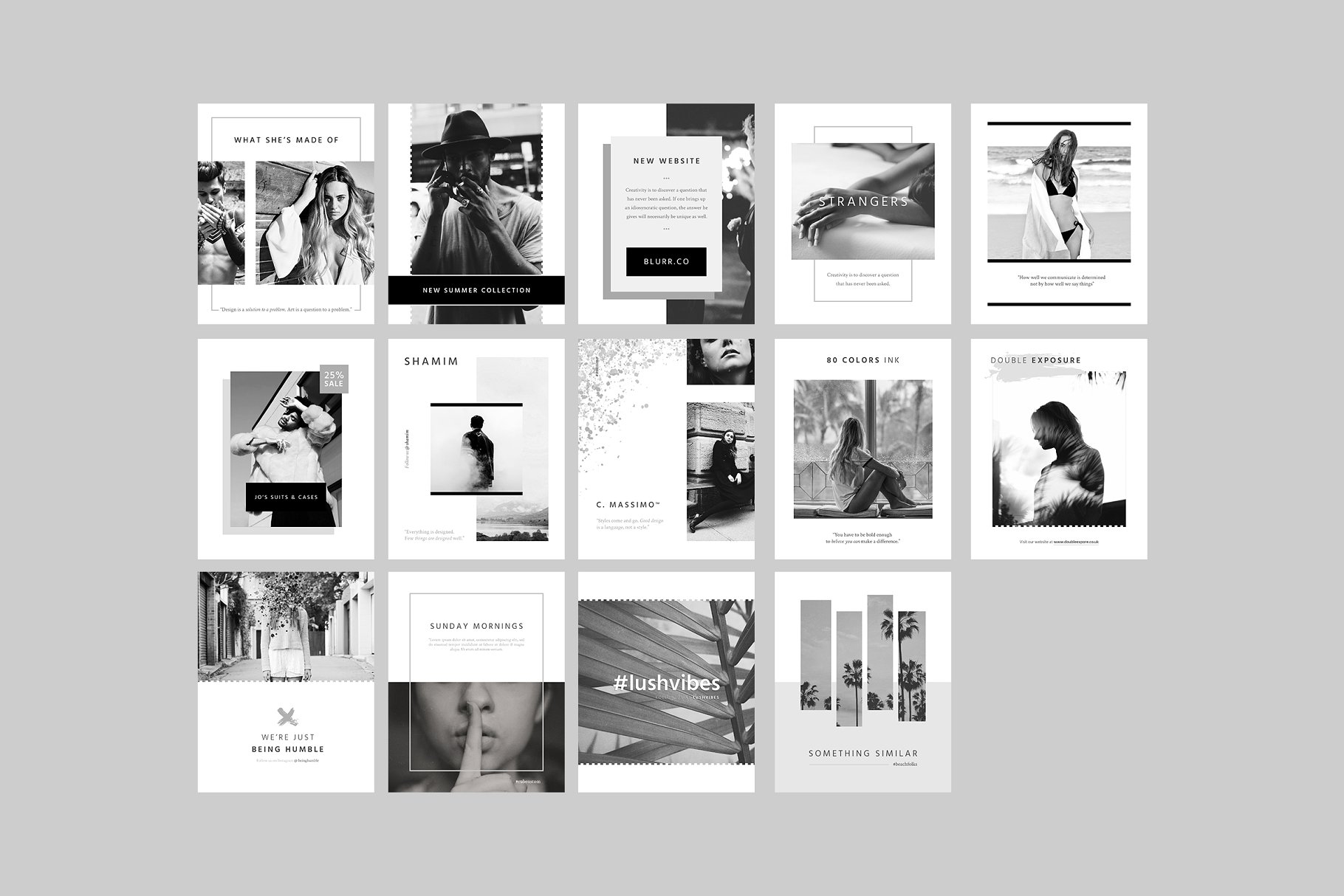 米兰风现代潮流社交媒体贴图模板素材库精选 Milan Social Media Templates插图(7)