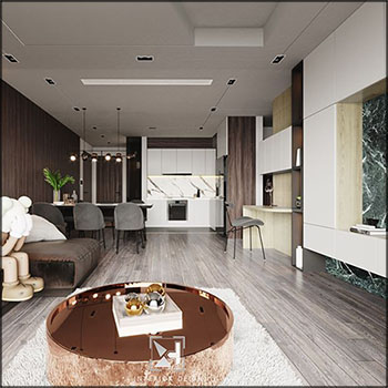 客厅和厨房室内场景素材之家精选3D模型By NguyenTuanHai