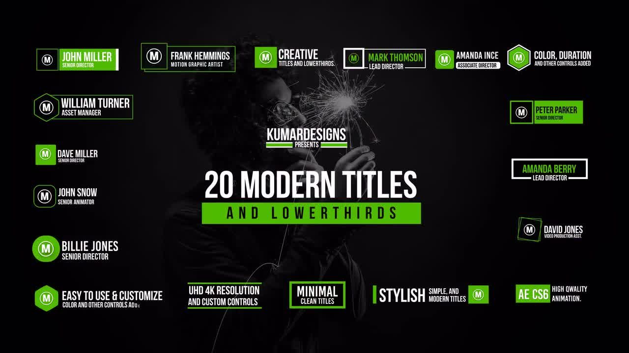 20款时尚文字标题字幕条动画素材库精选AE模板