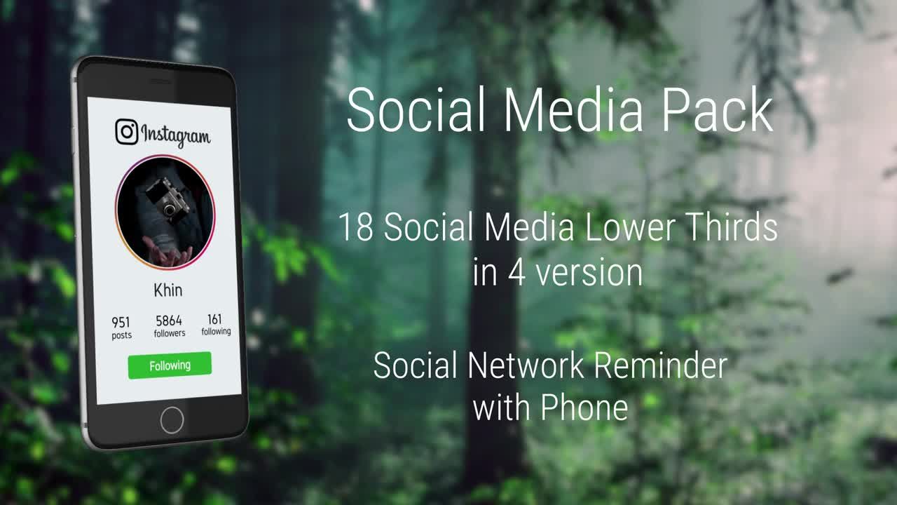 社交媒体三分之二和智能手机元素素材库精选AE模板