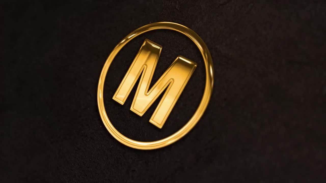 金色光泽徽标显示素材库精选AE模板