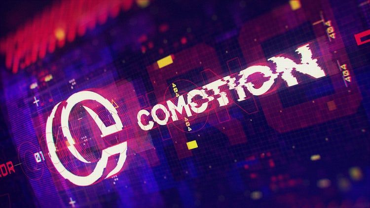 时尚醒目的颜色破碎徽标素材库精选AE模板