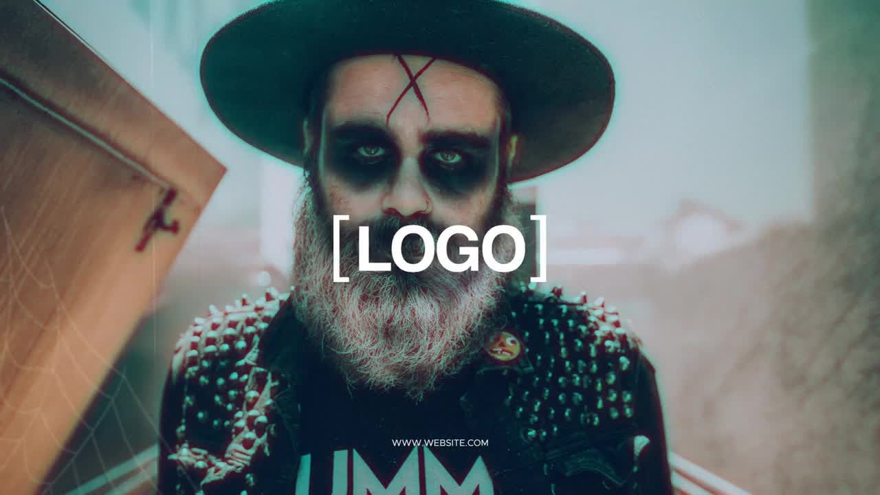 万圣节毛刺效果文本动画素材库推荐PR模板