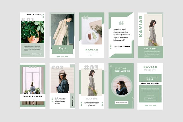 Instagram自媒体品牌宣传设计模板素材库精选素材 Kaviar Instagram Stories Template插图(3)