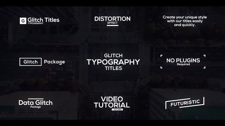 9个小故障现代标题素材库精选AE模板