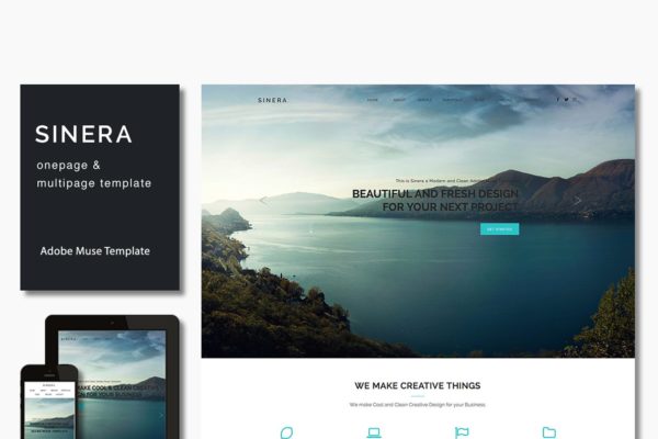 多用途单页和多页创意Muse模板素材库精选 Sinera – Creative Muse Template