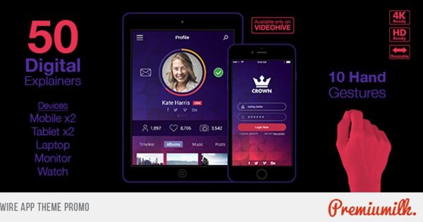 APP应用推广广告视频素材库精选AE模板 Wire App Theme Promo