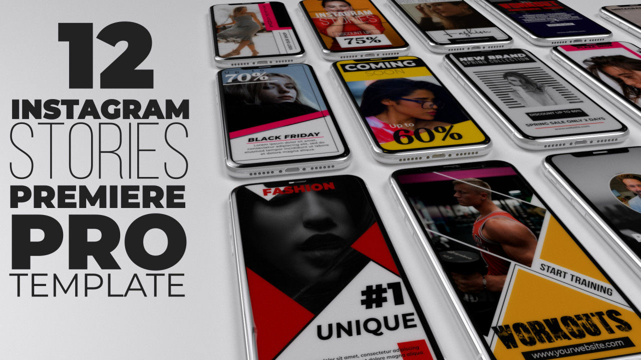 Instagram故事v3创意动画素材库精选PR模板