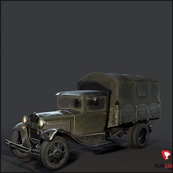 GAZ AA绿色军用卡车素材之家精选3D模型