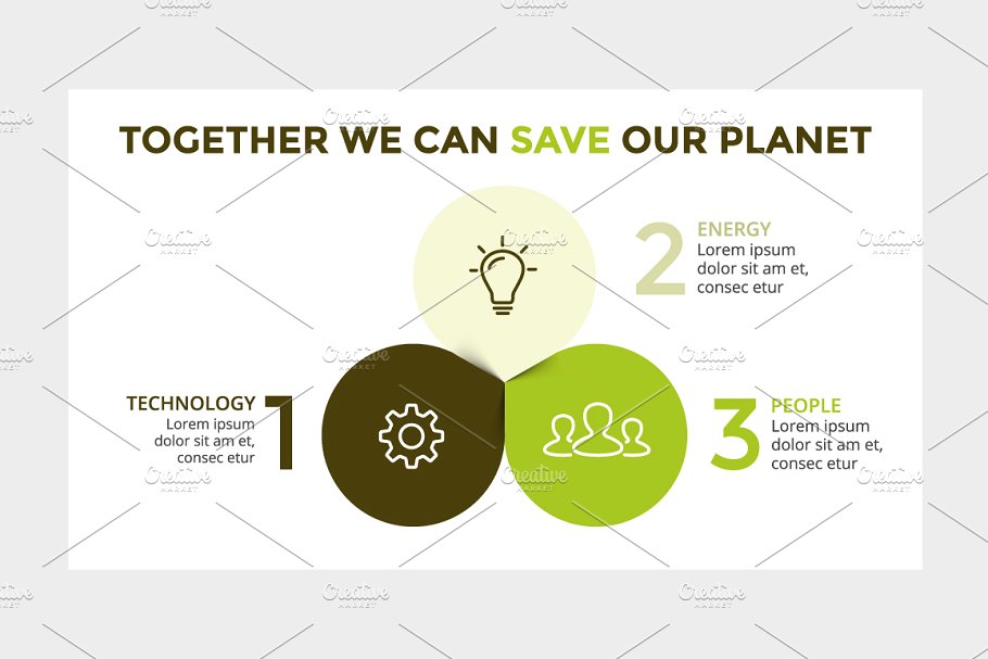 生态学圆形信息图表PPT素材模板 ECOLOGY – Circle Diagrams插图(1)