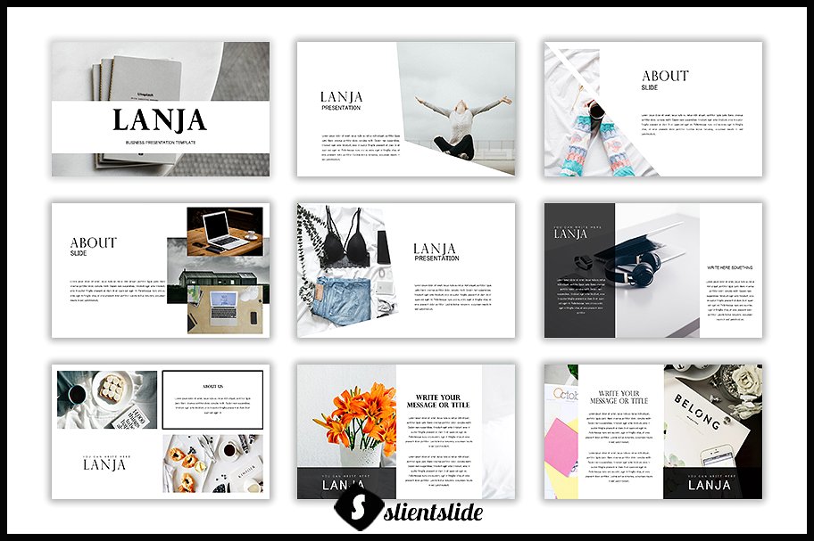 极简主义业务展示类幻灯片模板下载Lanja Multipurpose Presentation[key,pptx]插图(1)