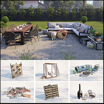 户外高质量家具沙发椅 椅子 吊床等家居素材之家精选3D模型