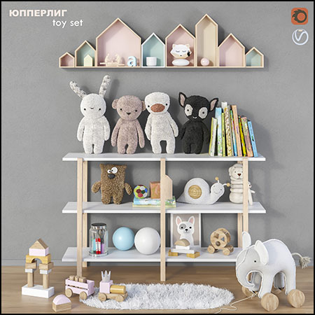 儿童房玩具摆件和家具素材之家精选3D模型