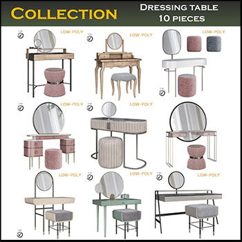 9套欧式梳妆台素材之家精选3D模型