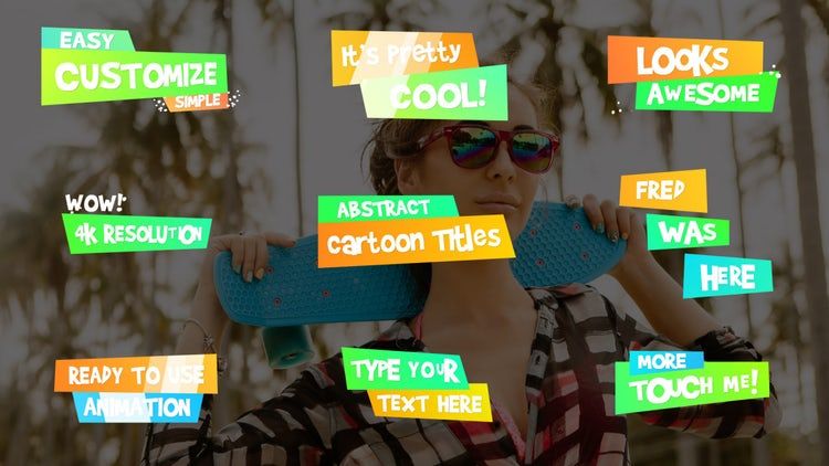 炫酷卡通标题动画展示ae模板