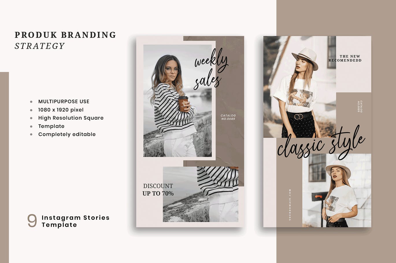 简约风格Instagram社交媒体设计广告图设计模板素材库精选 Herliana Instagram Story Template插图(3)