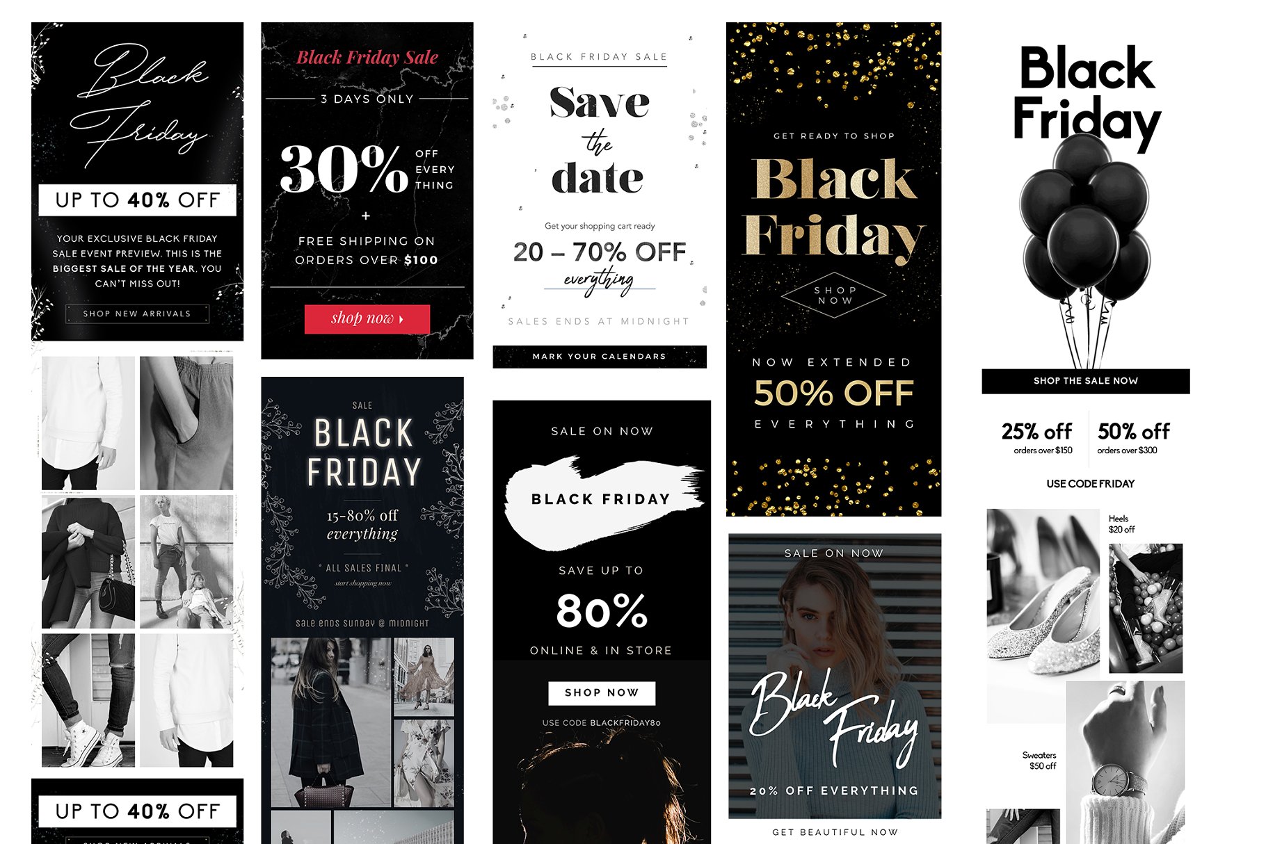 8款黑色星期五促销邮件模板素材库精选 8 Black Friday Email Templates插图(1)