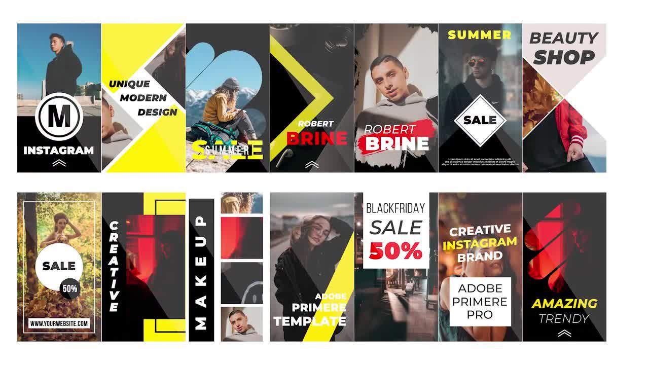 15个时尚创意动画Instagram故事Pr模板