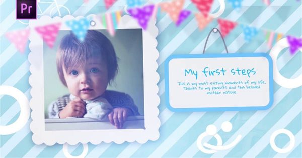 儿童时光成长相册素材库精选PR模板 Childhood Memory