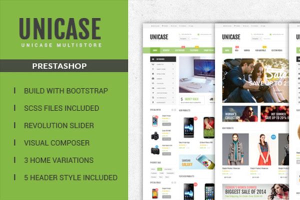 响应式网上商城Prestashop主题模板素材库精选 Unicase Responsive Prestashop Theme