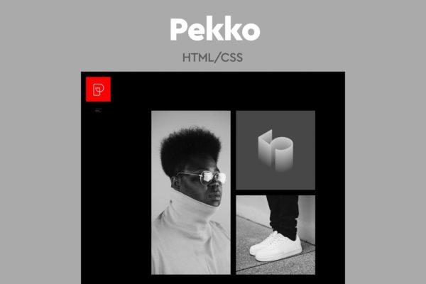 极简设计风格作品展示网站HTML模板素材库精选 Pekko – Minimal Black HTML Template