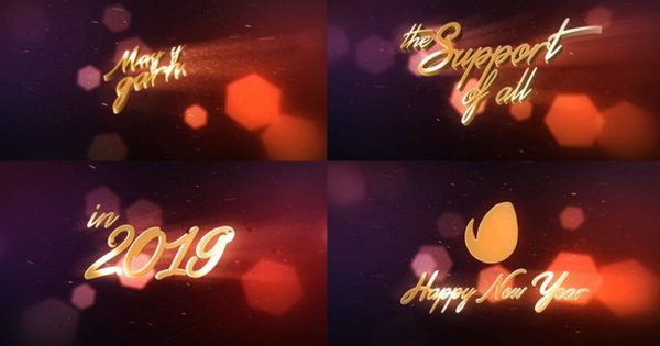 新年/跨年晚会视频3D金属特效字幕素材库精选AE模板 New Year Wishes | 3D Logo Text