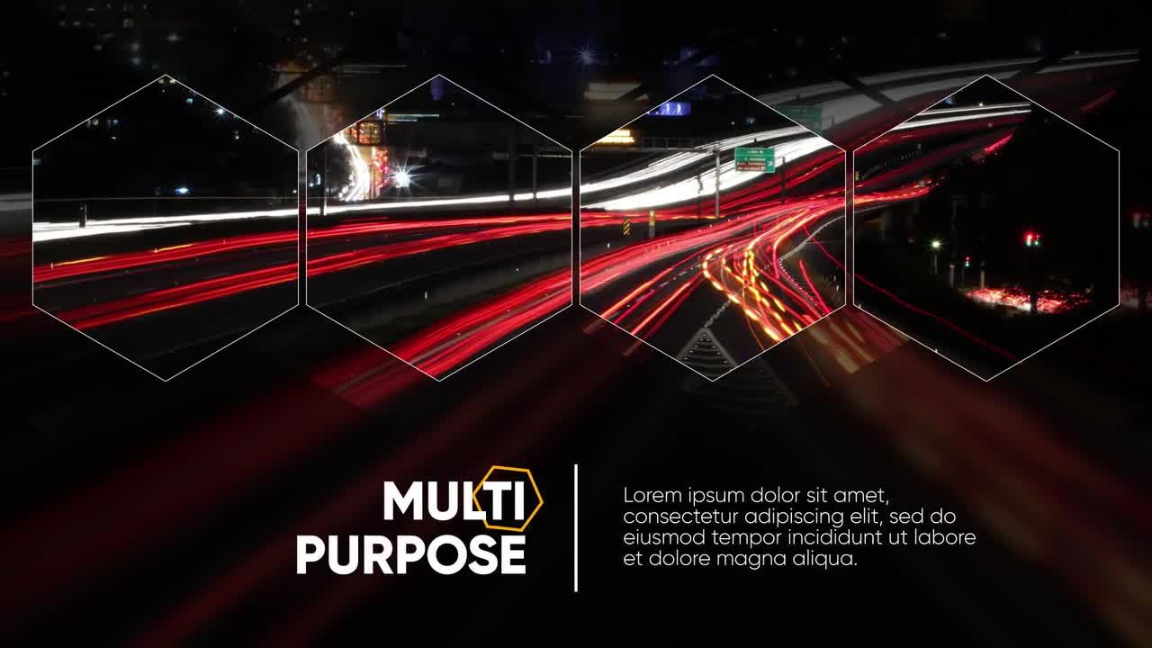 闪烁六边形广告宣传促销素材库精选AE模板