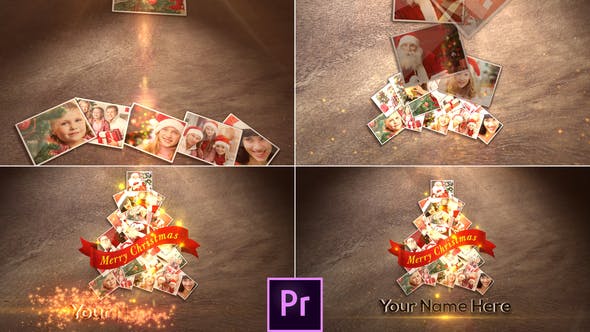 圣诞树动画特效电子相册视频素材库精选PR模板 Christmas Photos – Premiere Pro