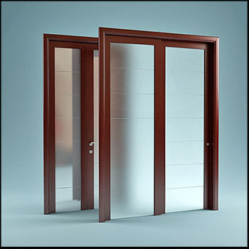 现代玻璃门3DMAX模型