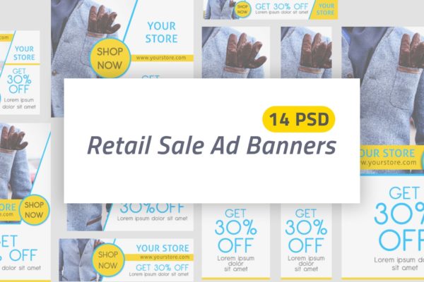 零售促销Banner横幅素材库精选广告模板 Retail Sale Ad Banners