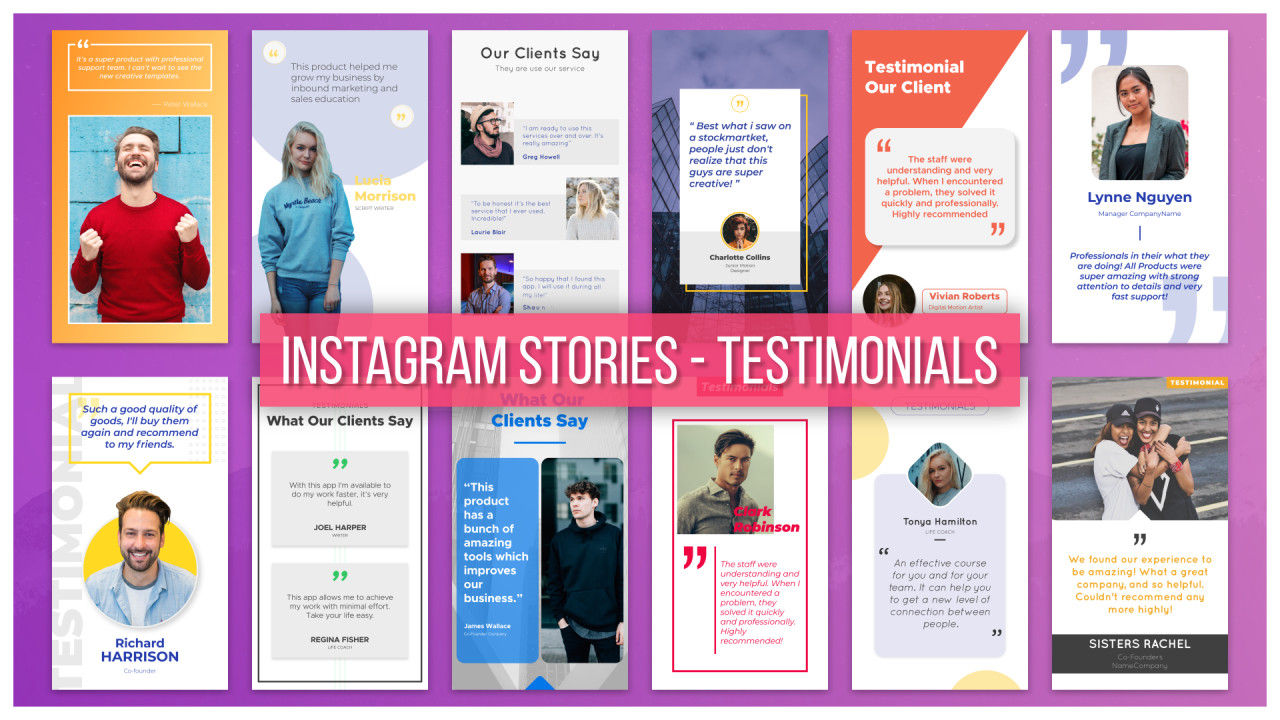 12个动画Instagram故事素材库精选AE模板