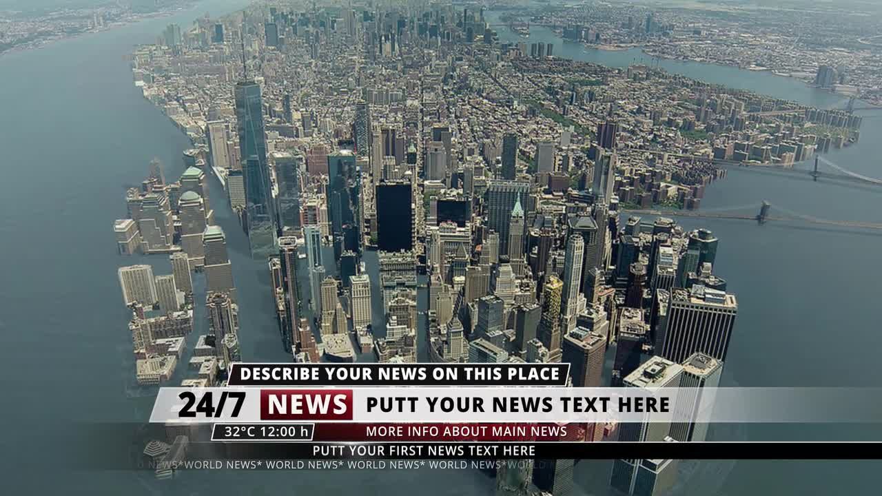 简洁的新闻/天气预报标题动画素材库精选AE模板