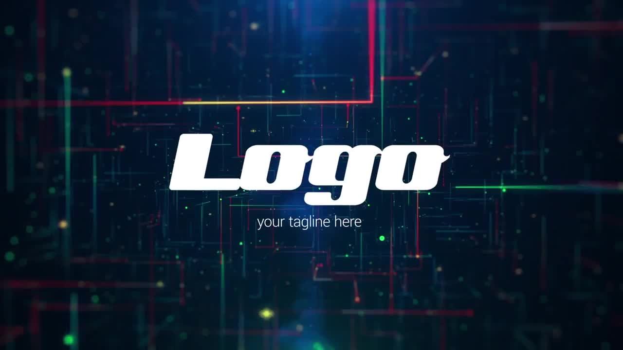 时尚高科技活力的霓虹灯发光展示徽标素材库精选AE模板