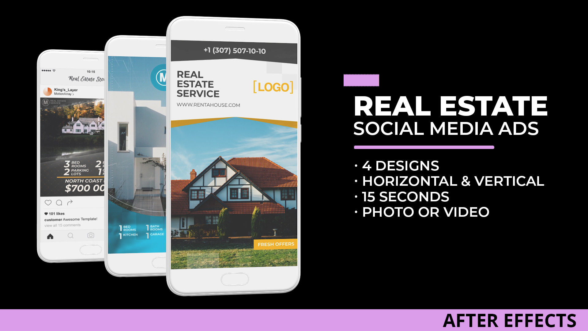 房地产社交媒体广告过渡效果ae模板