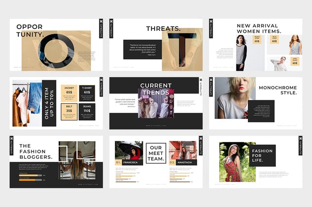 时尚行业主题PPT模板下载 Gliiterati : Fashion Powerpoint Presentation插图(6)