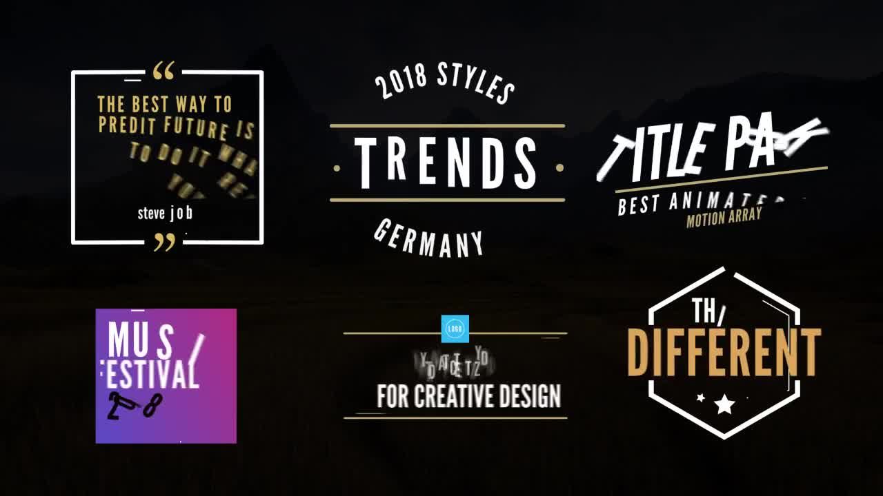 整洁有序的8个全屏标题包素材库精选AE模板