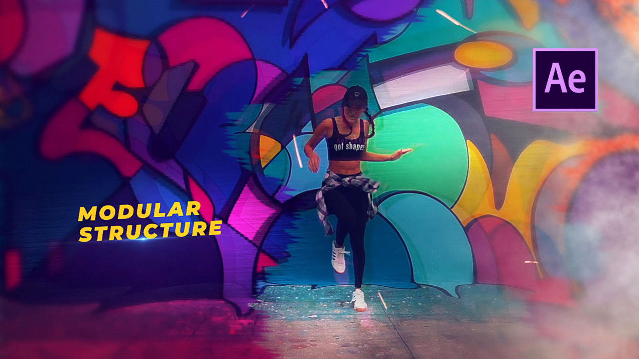 充满活力的冻结开帧幻灯片素材库精选AE模板