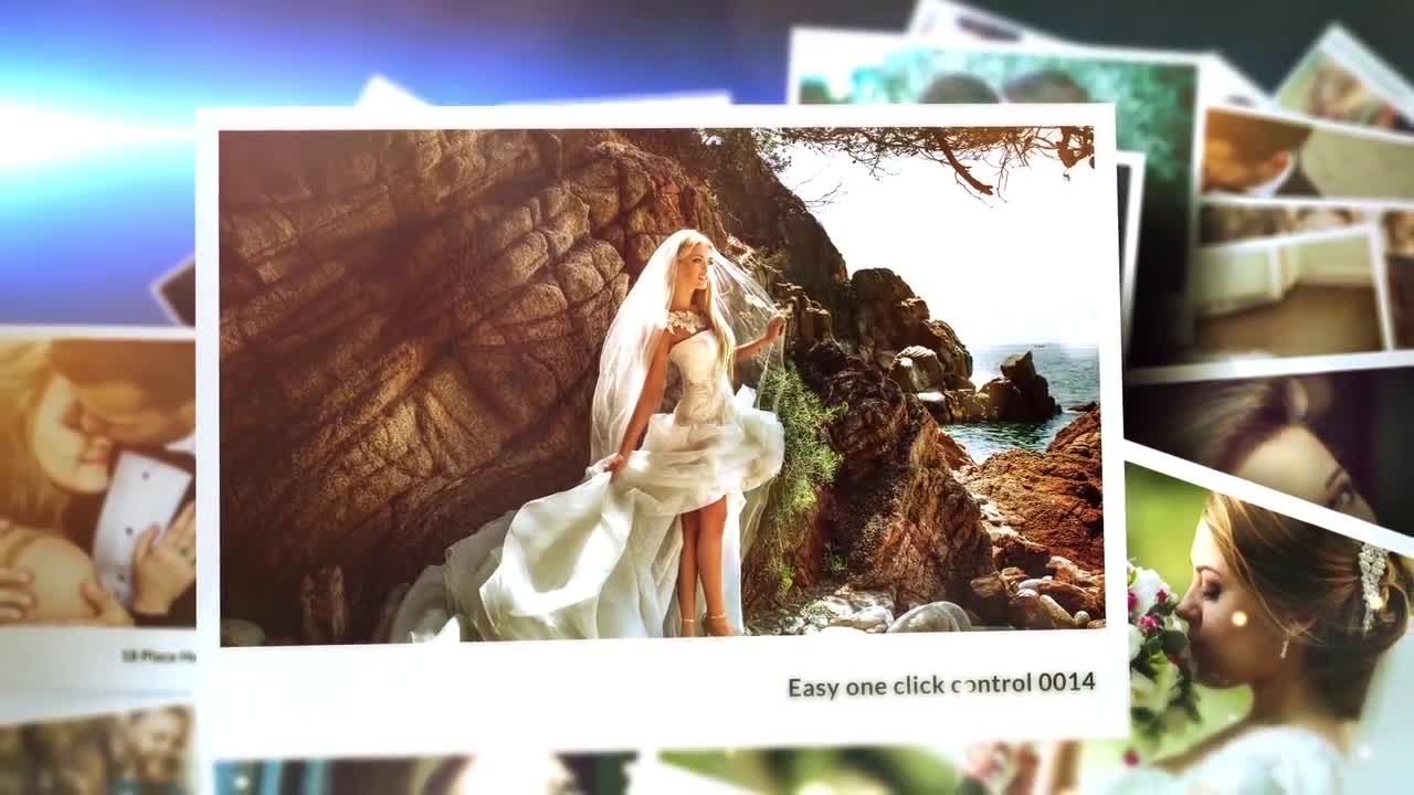 时尚浪漫的婚礼照片幻灯片展示素材库精选AE模板