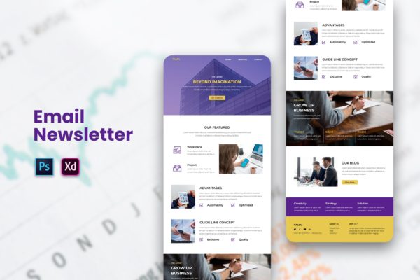 企业品牌形象营销EDM邮件模板素材库精选下载 Email Newsletter