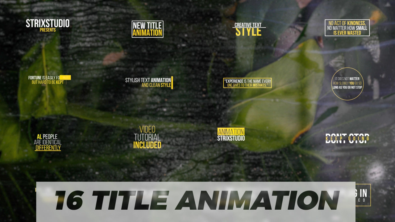 16个企业演示动画标题素材库推荐PR模板