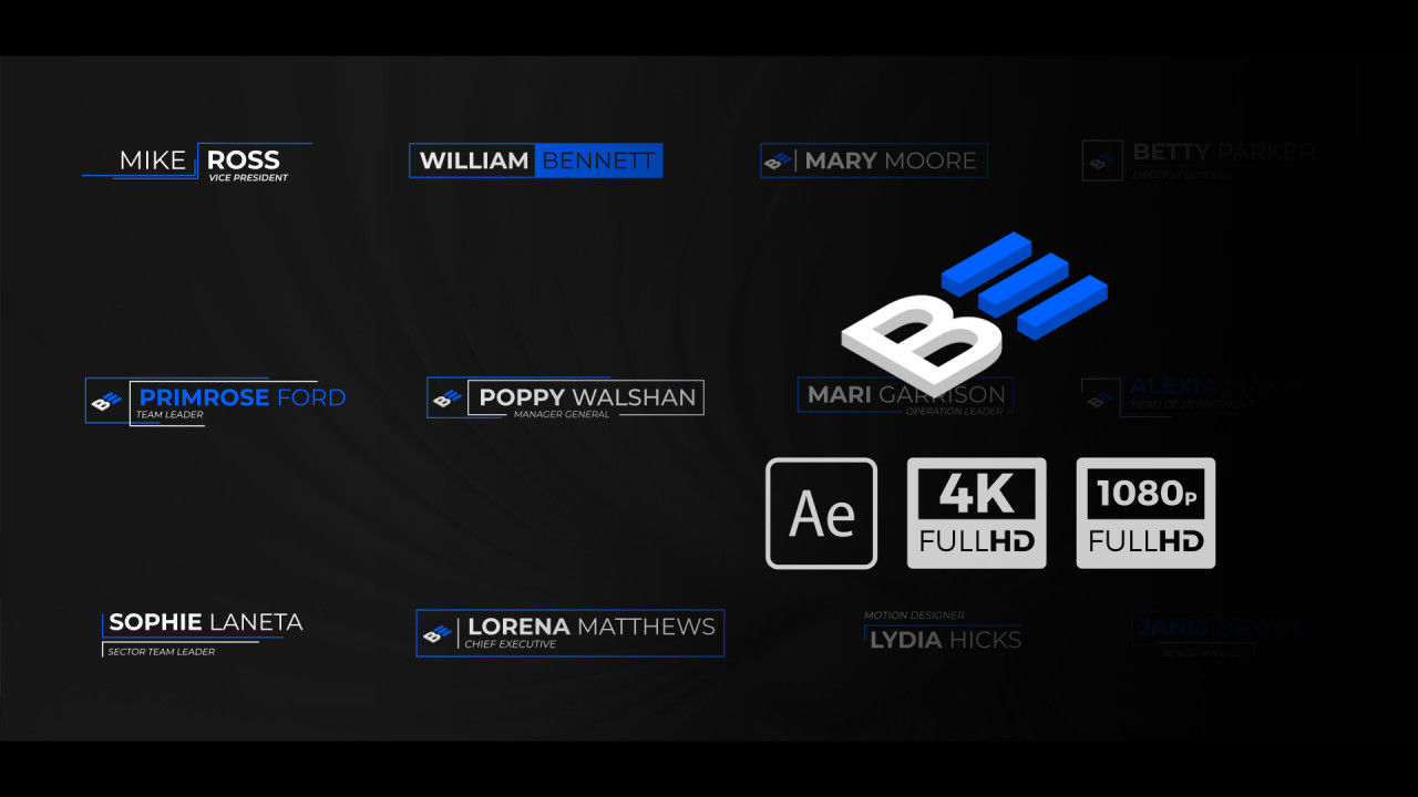 12个干净清晰的动画下三分之一素材库精选AE模板
