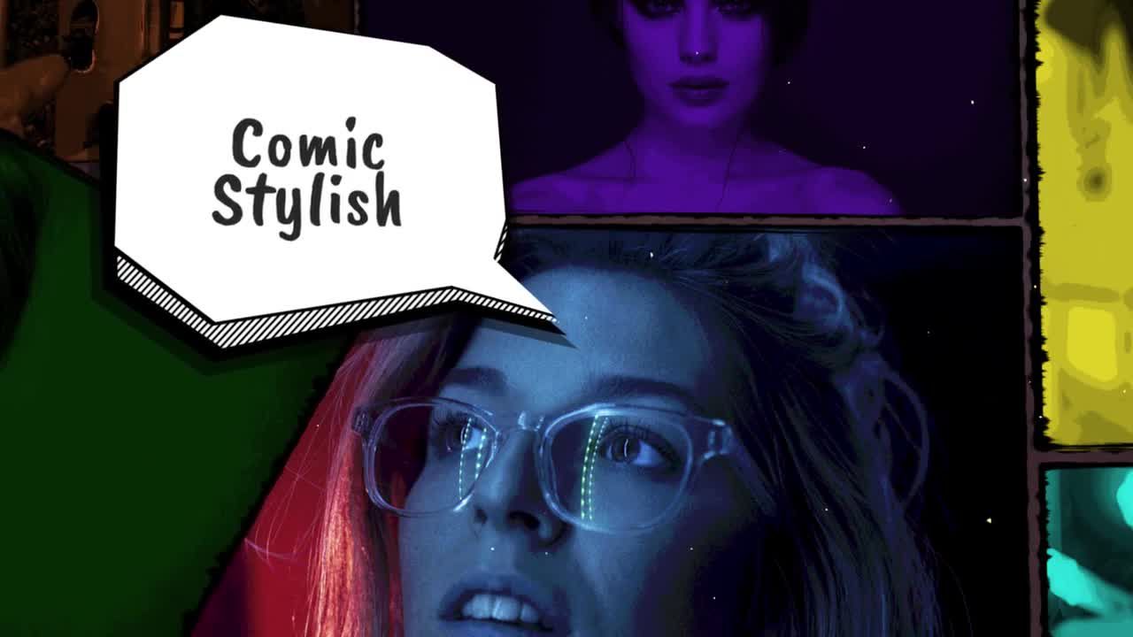 漫画风格对比幻灯片素材库精选AE模板