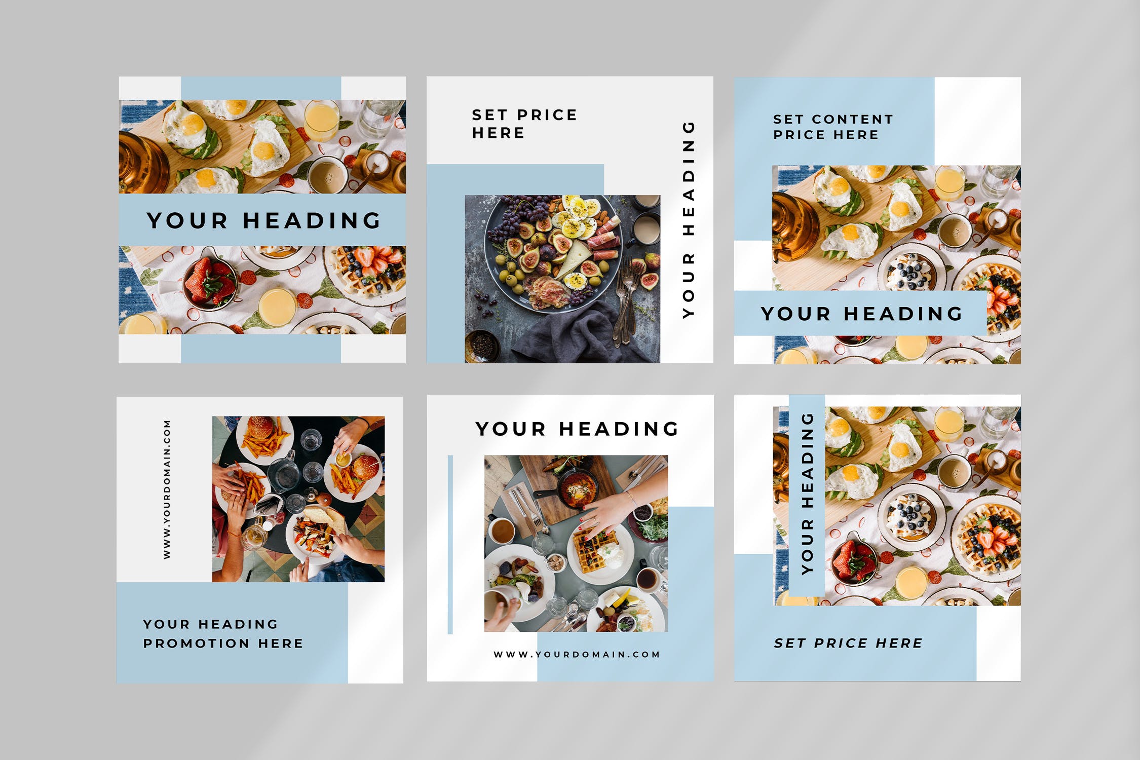 美食/餐饮品牌社交推广设计素材包 One – Food Social Media Kit插图(2)