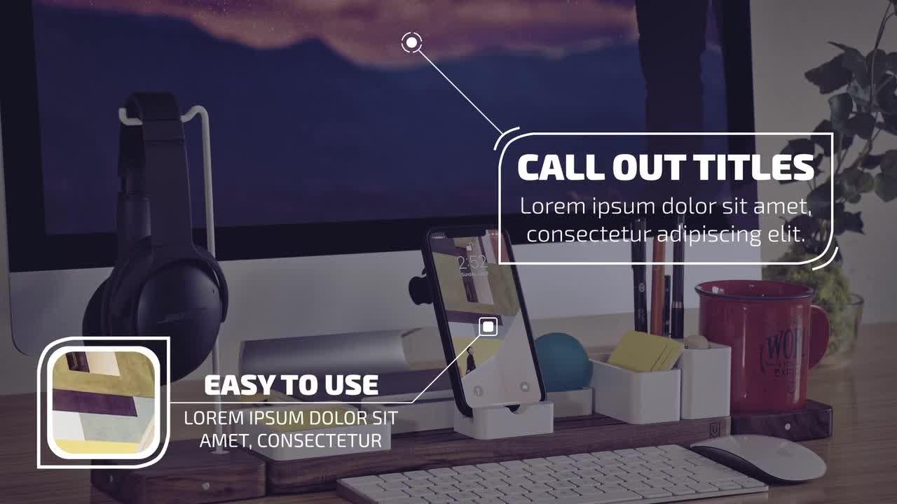 整洁有序的4k标注标题素材库精选AE模板