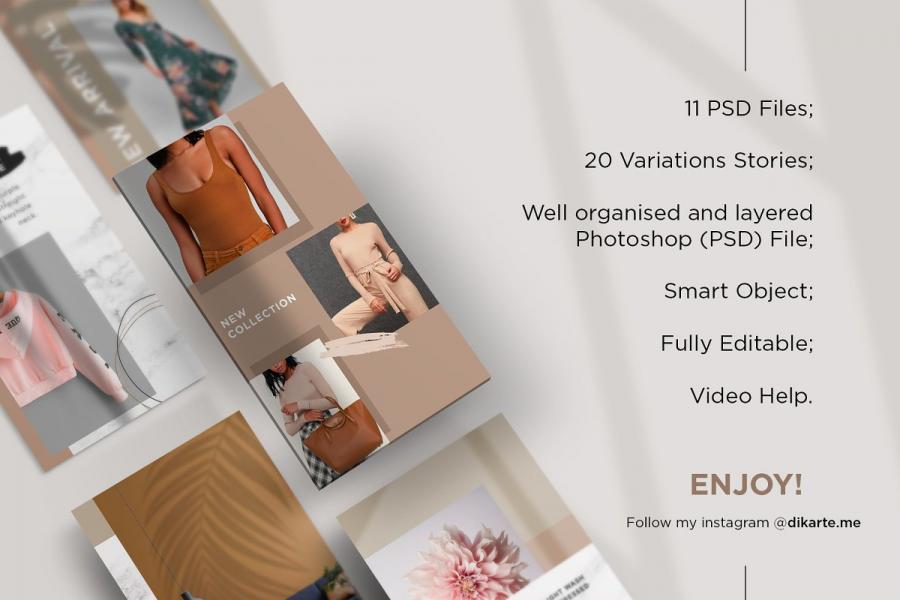 时尚动画阴影Instagram故事模板素材库精选插图(2)