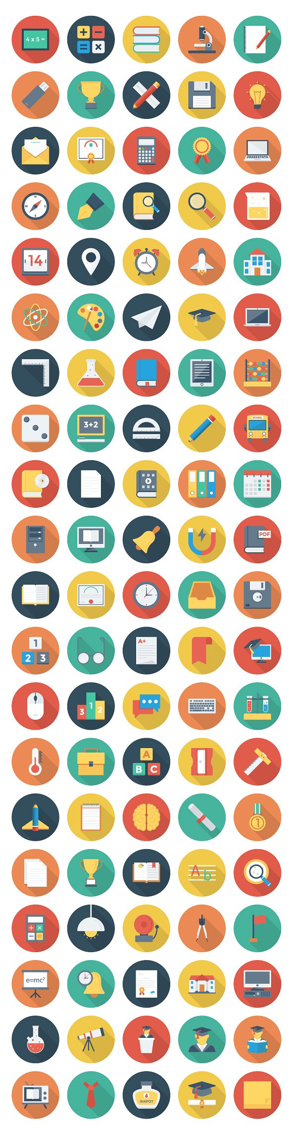 1200枚教育主题图标 Educational 1200 Icons Bundle Pack插图(2)