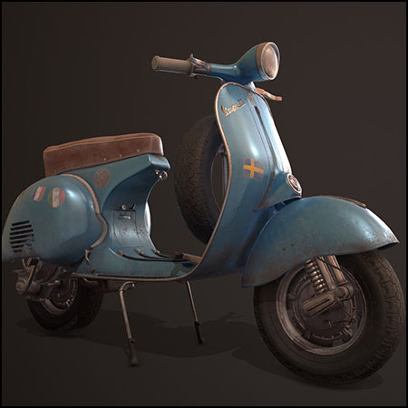 Vespa GS 150旧摩托车素材之家精选3D模型
