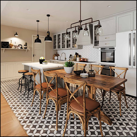 现代开放式厨房场景素材之家精选3D模型By Duc Nguyen